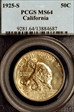 1925-S 50C California MS64