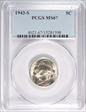 1943-S 5C MS67