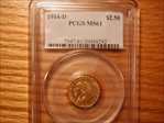 1914-D $2.50 MS61