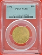 1892 $10 AU58
