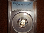 1969-S 10C PR68DCAM