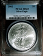 2002 $1 Silver Eagle MS69