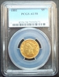 1881 $5 AU58