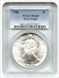 1986 $1 Silver Eagle MS69