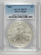2007 $1 Silver Eagle MS70