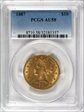 1887 $10 AU58