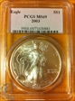 2003 $1 Silver Eagle MS69