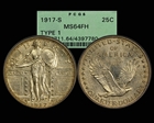 1917-S 25C Type 1 MS64FH