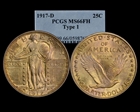 1917-D 25C Type 1 MS66FH