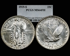 1919-S 25C MS64FH