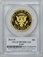 2014-W 50C Gold 50th Anniversary First Strike PR70DCAM