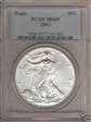 2003 $1 Silver Eagle MS69