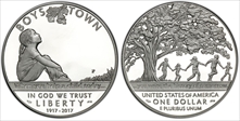 2017-P $1 Boys Town PR69DCAM