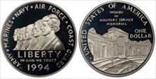 1994-P $1 Women Military PR69DCAM