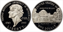 1993-S $1 Jefferson PR69DCAM