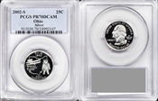 2002-S 25C Ohio Silver PR70DCAM