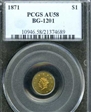 1871 G$1 BG-1201 AU58