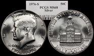 1976-S 50C Silver MS68