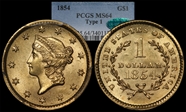 1854 G$1 Type 1 MS64