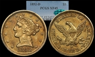 1852-D $5 XF45
