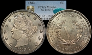 1883 5C No CENTS MS66+