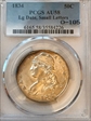 1834 50C Large Date, Small Letters AU58