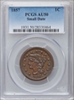1857 1C Small Date AU50BN