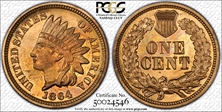1864 1C Bronze PR64RD