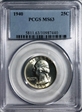 1940 25C MS63