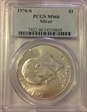 1976-S $1 Silver MS66