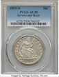1853-O 50C Arrows and Rays AU55