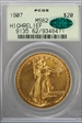1907 $20 High Relief, Wire Edge MS62