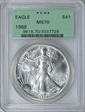 1988 $1 Silver Eagle MS70