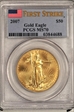 2007 $50 Gold Eagle First Strike MS70