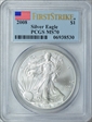 2008 $1 Silver Eagle First Strike MS70