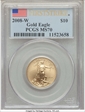 2008-W $10 Burnished Gold Eagle First Strike SP70
