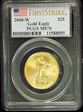 2008-W $25 Burnished Gold Eagle First Strike SP70
