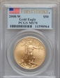 2008-W $50 Burnished Gold Eagle First Strike SP70