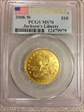2008-W $10 Jackson's Liberty First Strike MS70