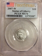 2007-W $10 Burnished St. of Liberty First Strike SP70