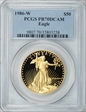 1986-W $50 Gold Eagle PR70DCAM