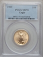 1999 $10 Gold Eagle MS70