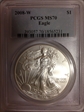 2008-W $1 Burnished Silver Eagle SP70