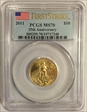 2011 $10 Eagle-25th Anniversary First Strike MS70