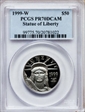 1999-W $50 Statue of Liberty PR70DCAM