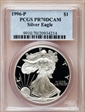 1996-P $1 Silver Eagle PR70DCAM
