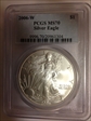2006-W $1 Burnished Silver Eagle SP70