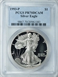 1993-P $1 Silver Eagle PR70DCAM