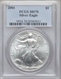 2001 $1 Silver Eagle MS70