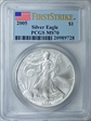 2005 $1 Silver Eagle First Strike MS70